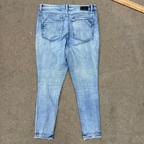 Buckle Black Fit No 75 Ankle Skinny Jeans Size 31 Light Blue Distressed Fray Hem - Picture 2 of 10